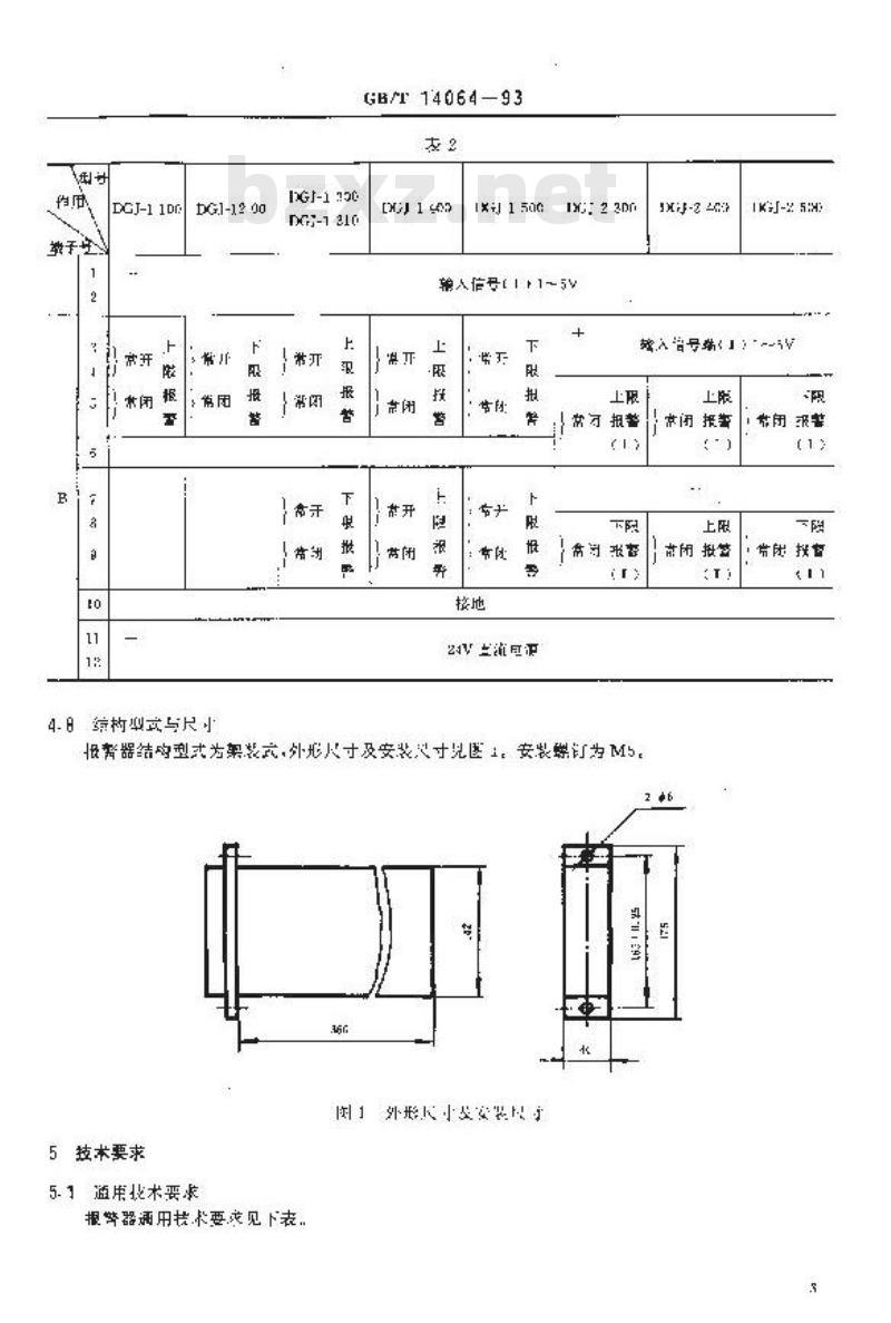 GB/T 14064-1993 DDZ-Ⅲ系列电动单元组合仪表报警给定器 GB/T 14064-1993 DDZ-Ⅲ系列电动单元组合仪表报警给定器