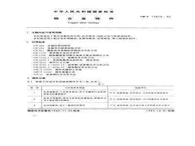 GB/T 13819-1992 铜合金铸件