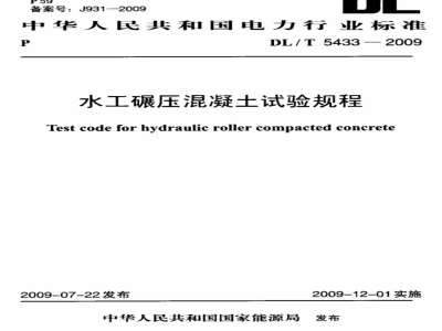 DL/T 5433-2009 水工碾压混凝土试验规程