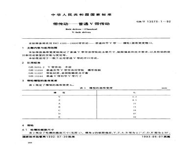GB/T 13575.1-1992 常传动--普通V常传动