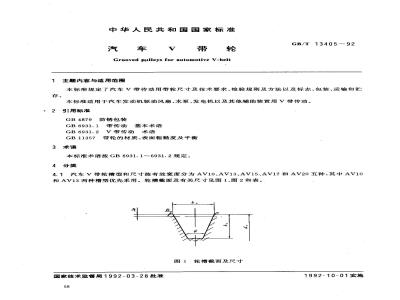 GB/T 13405-1992 汽车V带轮