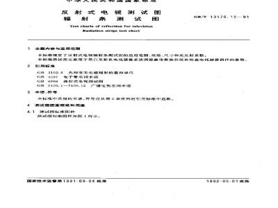 GB/T 13170.12-1991 反射式电视测试图 辐射条测试图