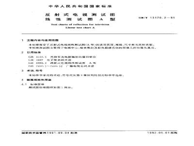 GB/T 13170.2-1991 反射式电视测试图 线性测试A型