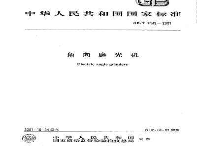 GB/T 7442-2001 角向磨光机
