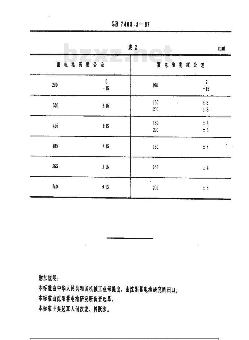 GB 7403.2-1987 牵引用铅酸蓄电池 产品品种和规格