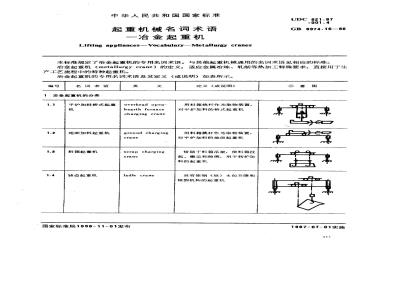 GB/T 6974.16-1986 起重机械名词术语 冶金起重机