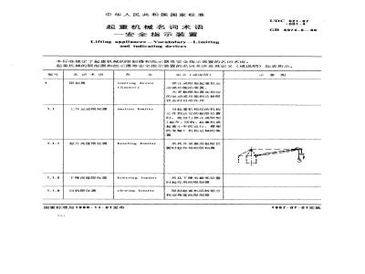 GB/T 6974.5-1986 起重机械名词术语 安全指示装置