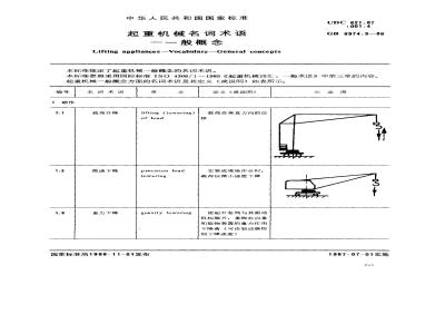 GB/T 6974.3-1986 起重机械名词术语 一般概念