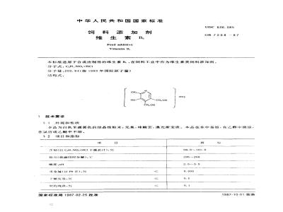 GB 7298-1987 饲料添加剂 维生素B6