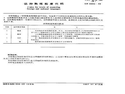 GB/T 6865-1986 语种熟练程度代码