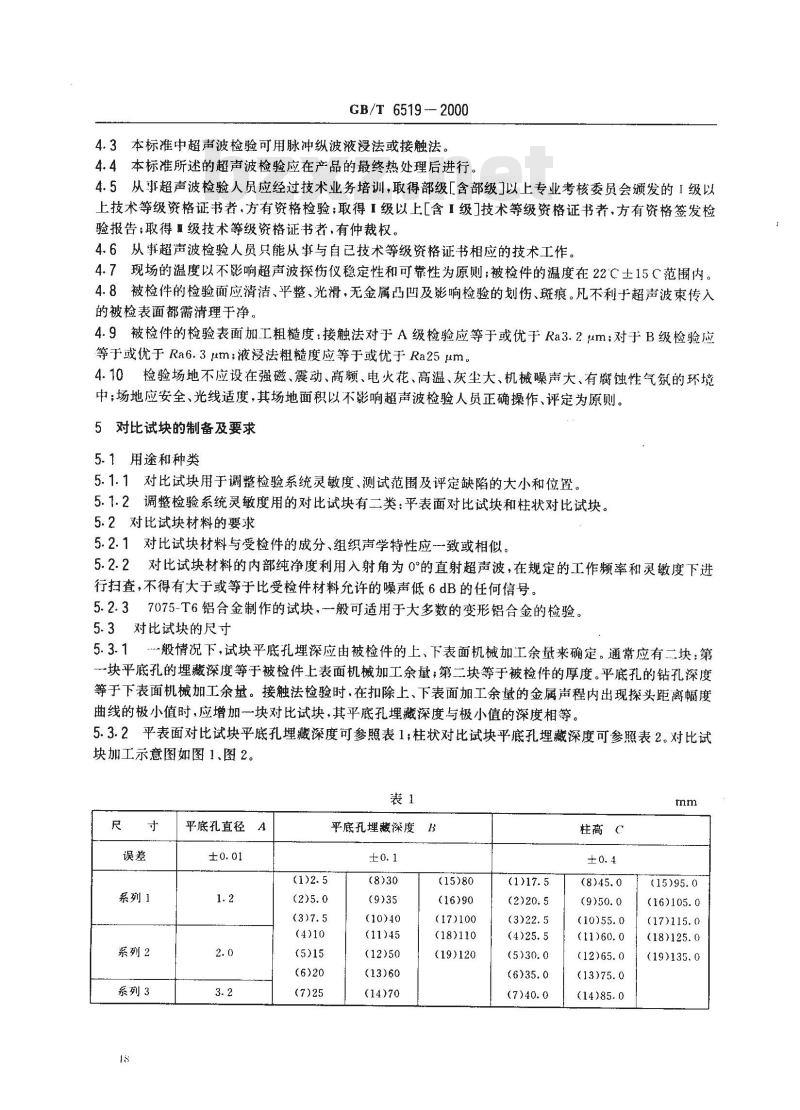 GB/T 6519-2000 变形铝合金产品超声波检验方法 GB/T 6519-2000 变形铝合金产品超声波检验方法