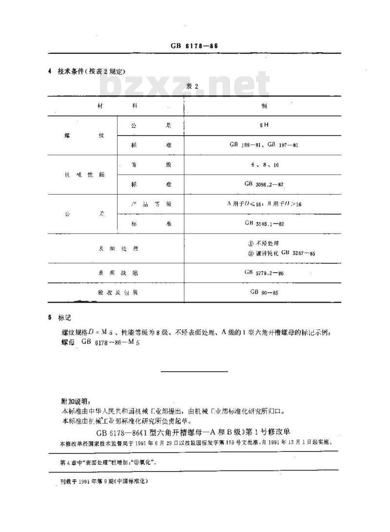 GB/T 6178-1986 1型六角开槽螺母A和B级 GB/T 6178-1986 1型六角开槽螺母A和B级