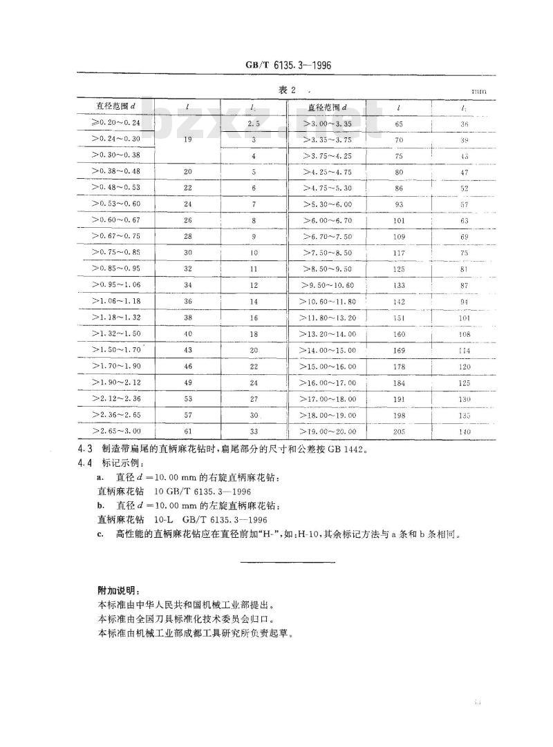 GB/T 6135.3-1996 直柄麻花钻 第3部分:直柄麻花钻的型式和尺寸 GB/T 6135.3-1996 直柄麻花钻 第3部分:直柄麻花钻的型式和尺寸