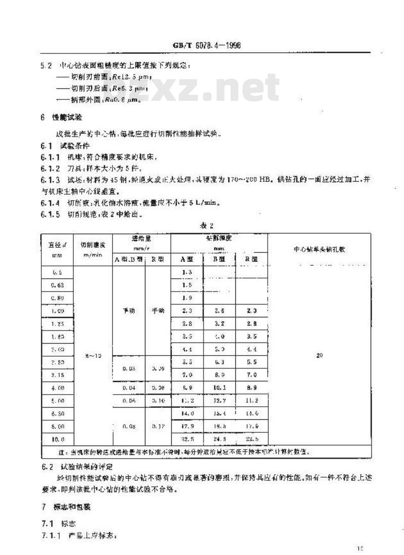 GB/T 6078.4-1998 中心钻 第4部分:技术条件