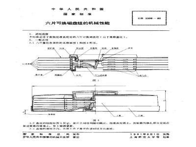 GB/T 2309-1980 六片可换磁盘组的机械性能