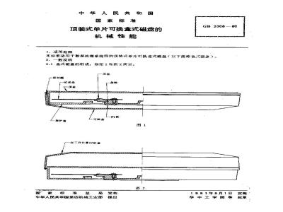 GB/T 2308-1980 顶装式单片可换盒式磁盘的机械性能