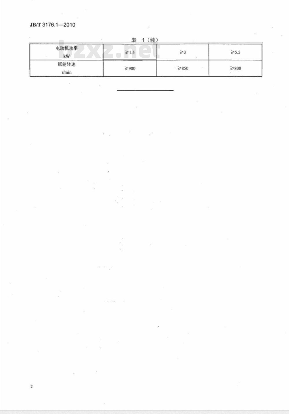 JB/T 3176.1-2010 细木工带锯机 第1部分:参数 JB/T 3176.1-2010 细木工带锯机 第1部分:参数