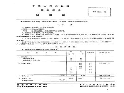 GB/T 1525-1979 制图纸