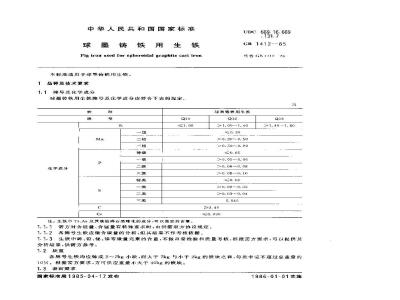 GB/T 1412-1985 球墨铸铁用生铁