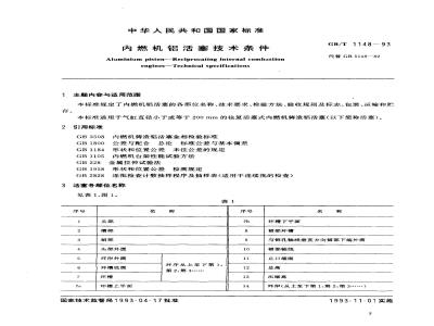 GB/T 1148-1993 内燃机铝活塞技术条件