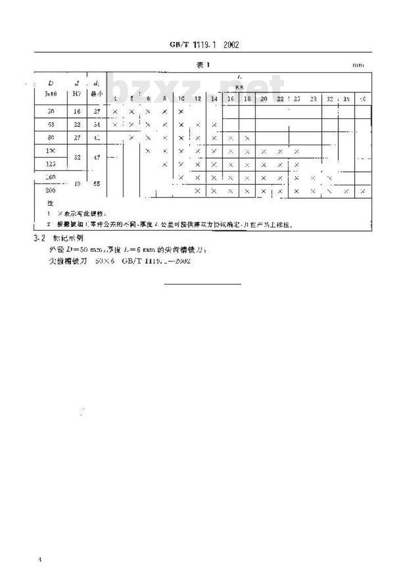 GB/T 1119.1-2002 尖齿槽铣刀 第1部分:型式和尺寸 GB/T 1119.1-2002 尖齿槽铣刀 第1部分:型式和尺寸