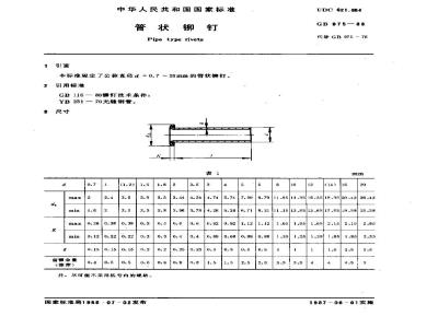 GB/T 975-1986 管状铆钉