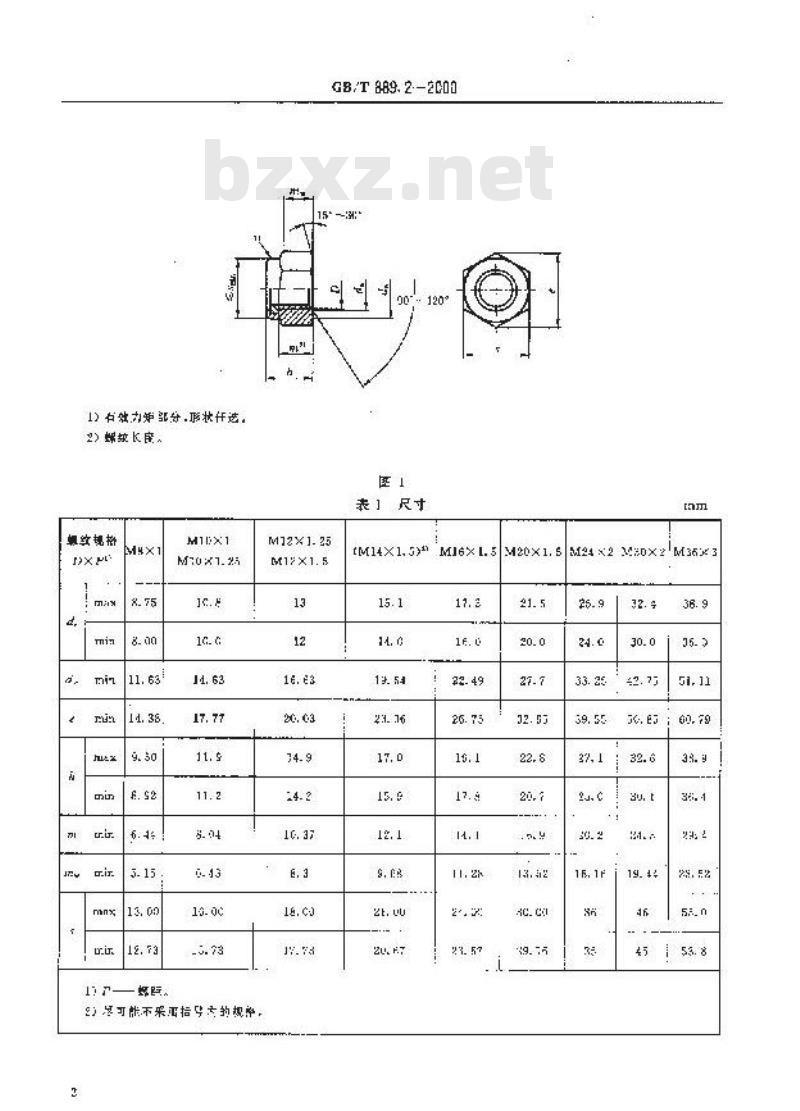 GB/T 889.2-2000 1型非金属嵌件六角锁紧螺母 细牙 GB/T 889.2-2000 1型非金属嵌件六角锁紧螺母 细牙