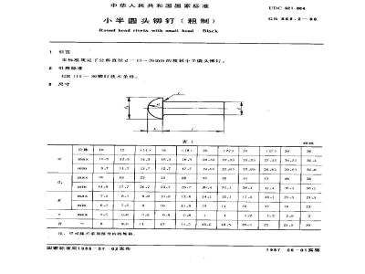 GB/T 863.2-1986 小半圆头铆钉(粗制)