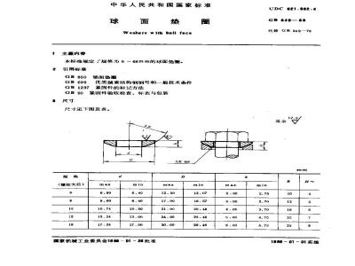 GB/T 849-1988 球面垫圈