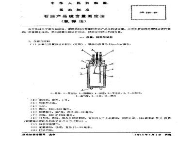 GB/T 388-1964 石油产品硫含量测定法(氧弹法)
