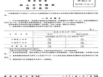 GB/T 304.9-1981 向心关节轴承 技术条件