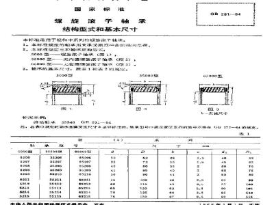 GB/T 291-1964 螺旋滚子轴承 结构型式和基本尺寸