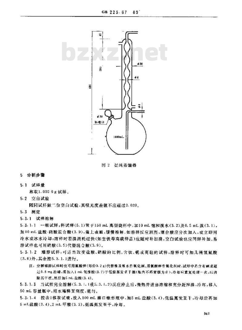 GB 223.67-1989 钢铁及合金化学分析方法 还原蒸馏-次甲基蓝光度法测定硫量 GB 223.67-1989 钢铁及合金化学分析方法 还原蒸馏-次甲基蓝光度法测定硫量