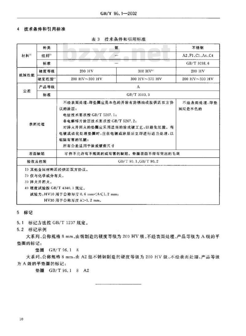 GB/T 96.1-2002 大垫圈 A级 GB/T 96.1-2002 大垫圈 A级