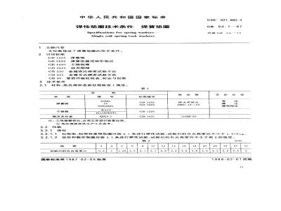 GB/T 94.1-1987 弹性垫圈技术条件 弹簧垫圈
