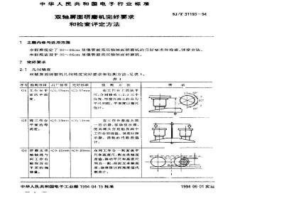 SJ/T 31193-1994 双轴屏面研磨机完好要求和检查评定方法