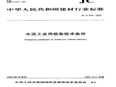 JC/T 919-2003 水泥工业用链条技术条件