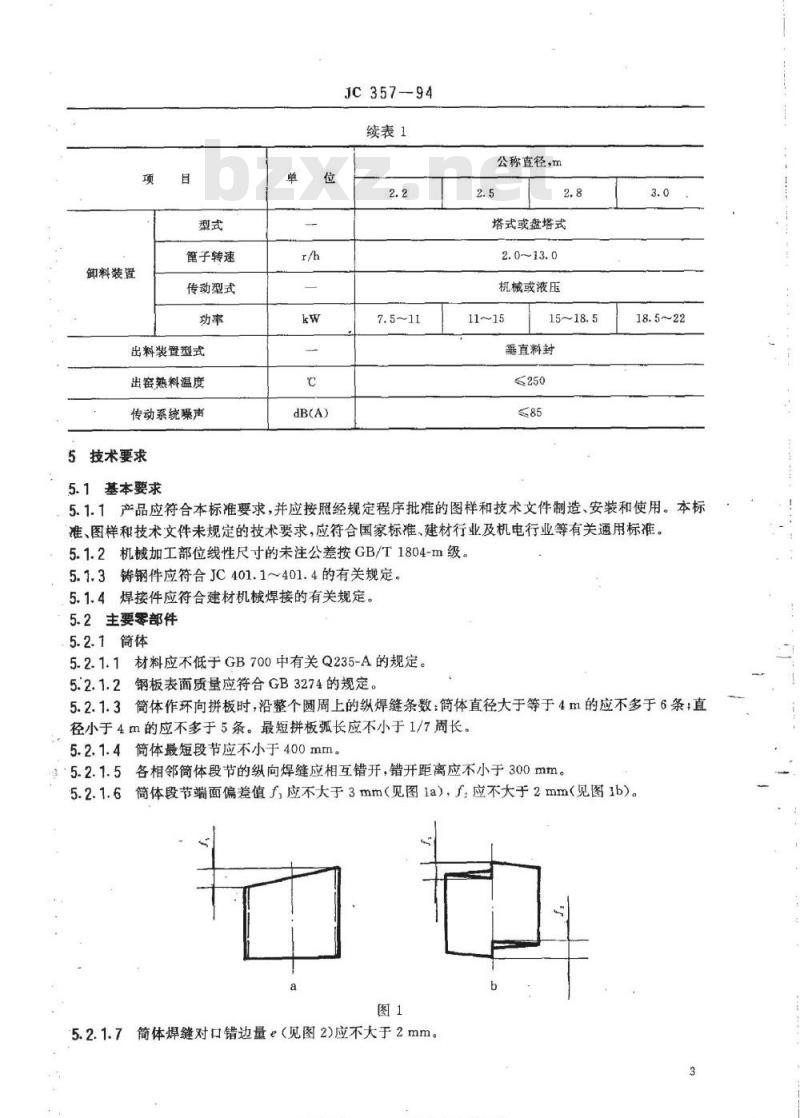 JC 357-1994 水泥工业用机械立窑 JC 357-1994 水泥工业用机械立窑
