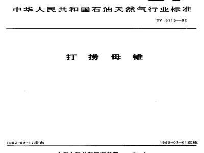 SY 5115-1992 打捞母锥