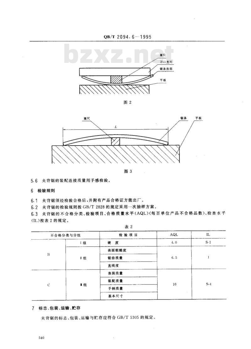QB/T 2094.6-1995 夹背锯 QB/T 2094.6-1995 夹背锯