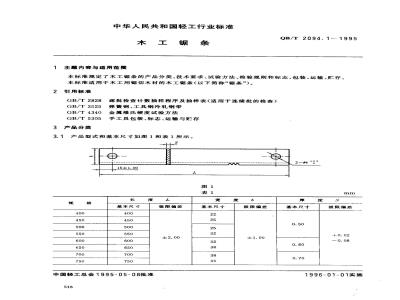 QB/T 2094.1-1995 木工锯条