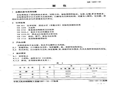 QB/T 1252-1991 面包