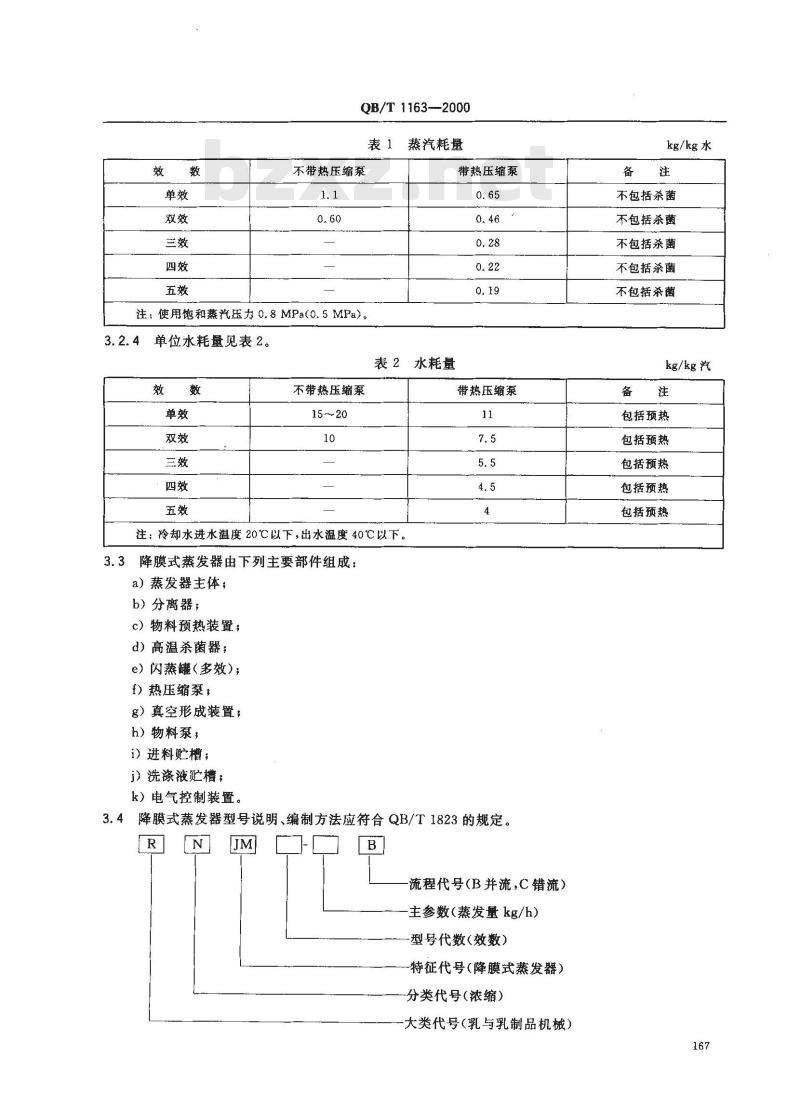 QB/T 1163-2000 降膜式蒸发器 QB/T 1163-2000 降膜式蒸发器