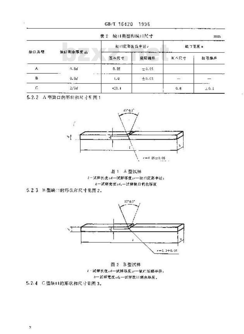 GB/T 16420-1996 塑料冲击性能小试样试验方法 GB/T 16420-1996 塑料冲击性能小试样试验方法