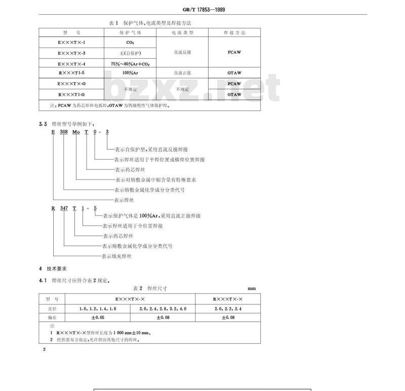 GB/T 17853-1999 不锈钢药芯焊丝 GB/T 17853-1999 不锈钢药芯焊丝