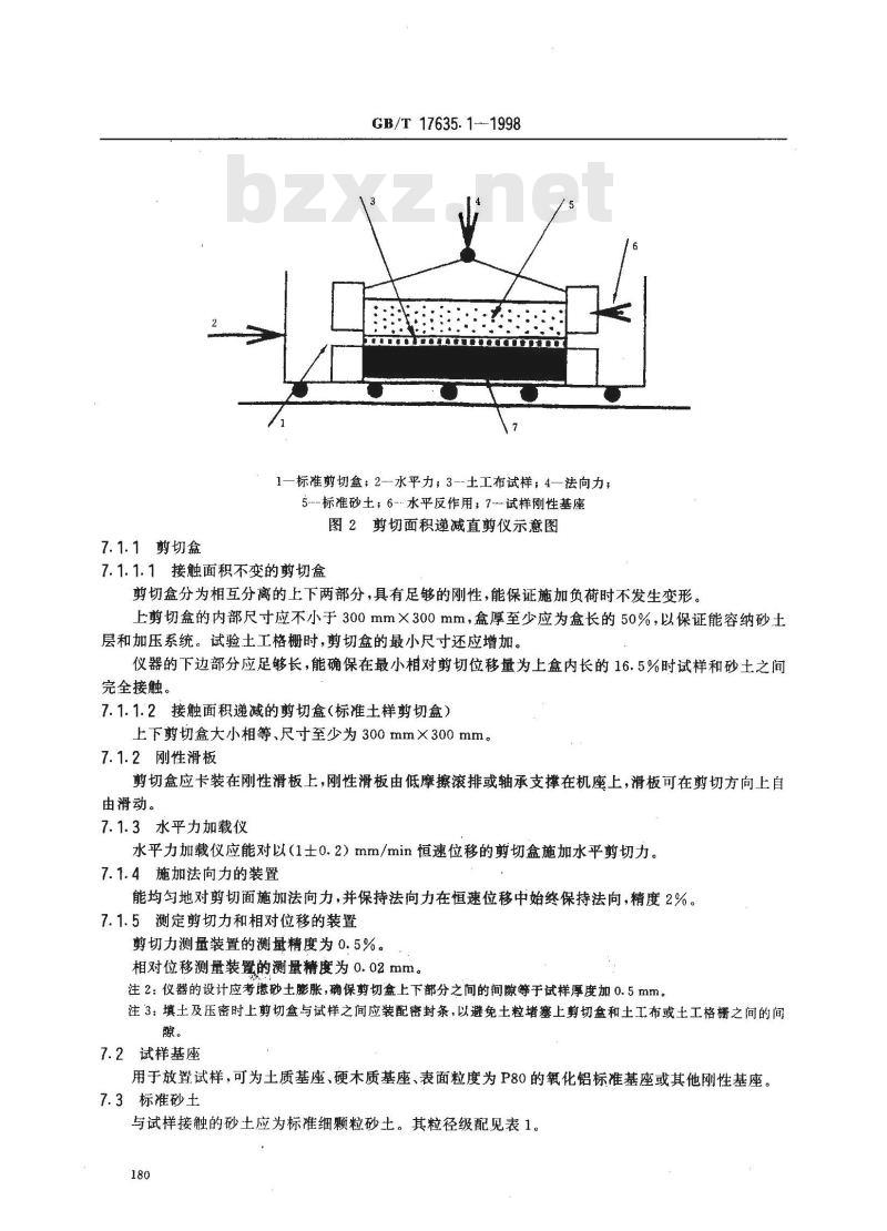 GB/T 17635.1-1998 土工布及其有关产品 摩擦特性的测定 第1部分:直接剪切试验 GB/T 17635.1-1998 土工布及其有关产品 摩擦特性的测定 第1部分:直接剪切试验
