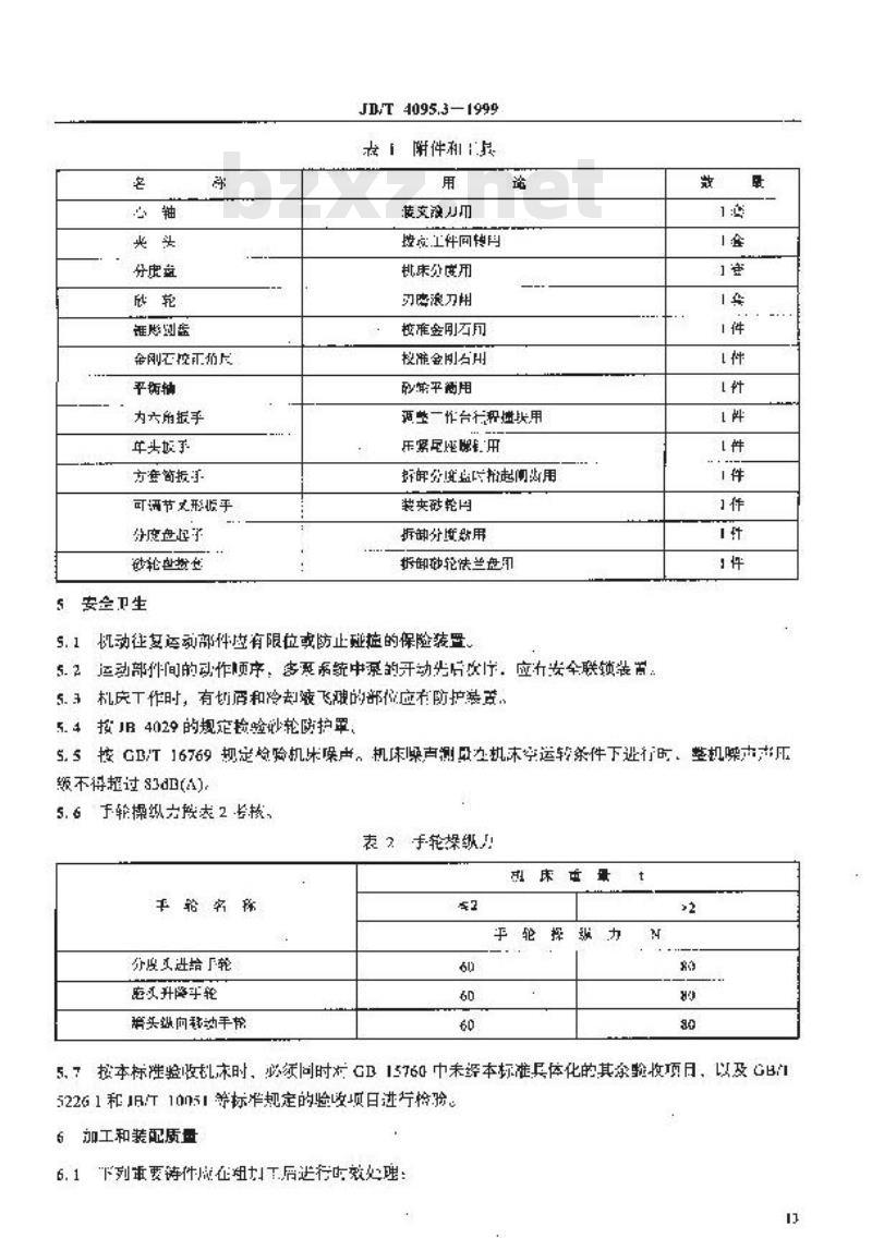 JB/T 4095.3-1999 滚刀刃磨床 技术条件