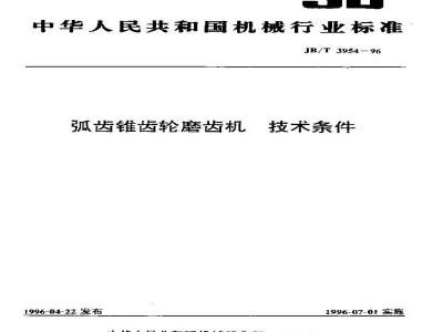 JB/T 3954-1996 弧齿锥齿轮磨齿机 技术条件