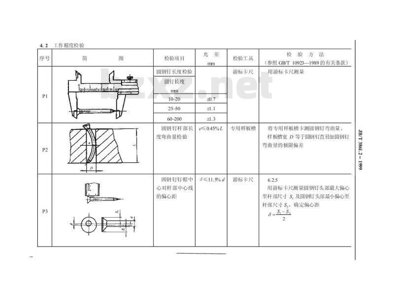 JB/T 3861.2-1999 制钉机 精度 JB/T 3861.2-1999 制钉机 精度