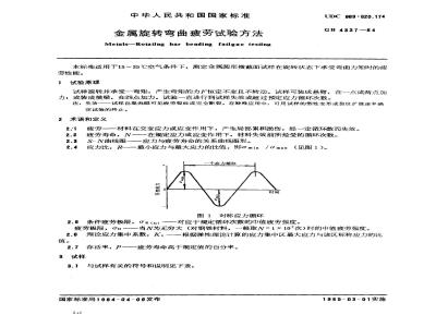 GB/T 4337-1984 金属旋转弯曲疲劳试验方法